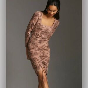 Anthropologie Daily Practice Long-Sleeve Rouched Dress